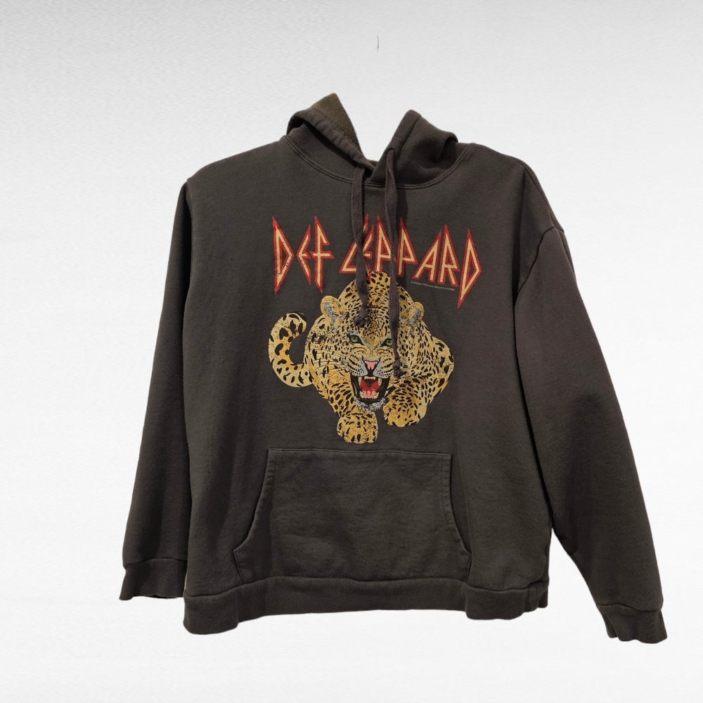 Def Leppard Gray Hooded Sweatshirt Size Med